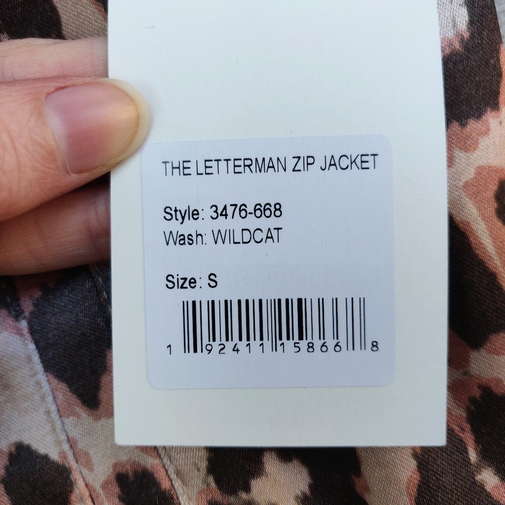 Mother NWT The Letterman Zip Track Jacket Leopard - Picture 8 of 11